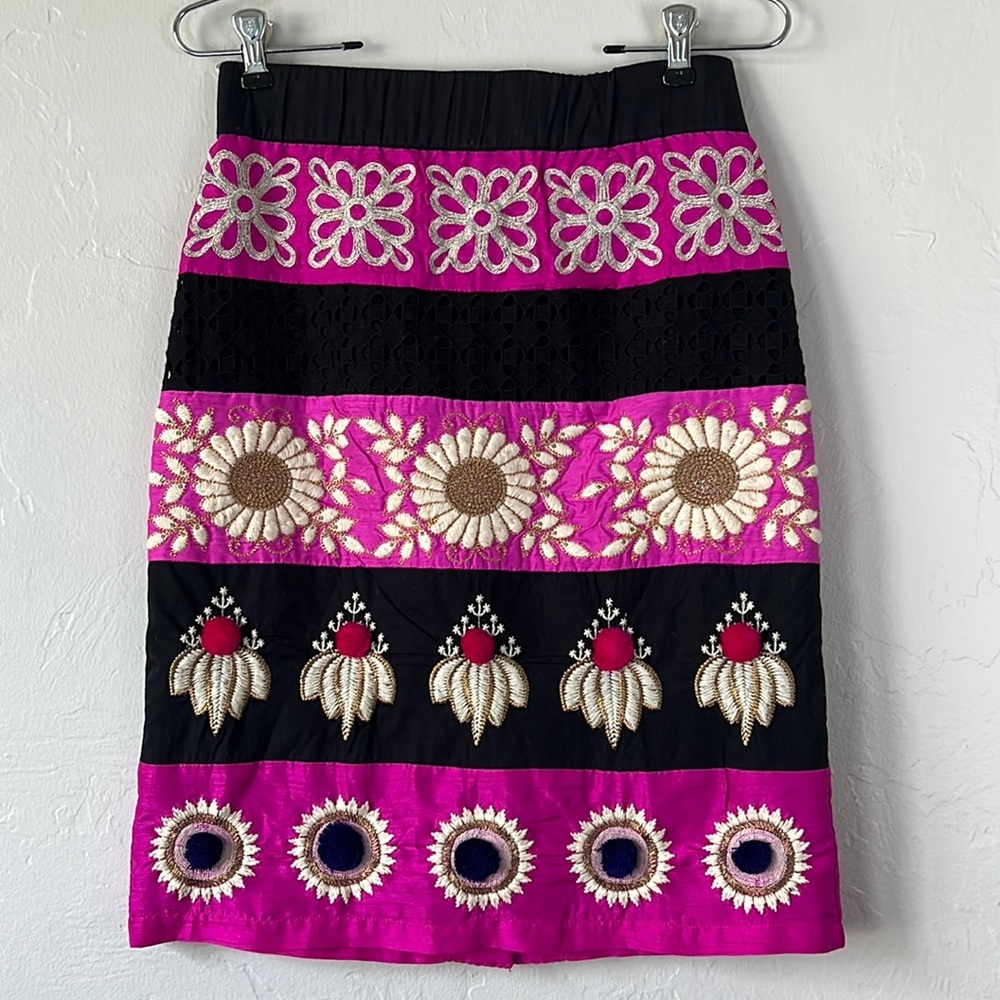 Anthro Leifsdottir Embroidered Skirt - Picture 2 of 6